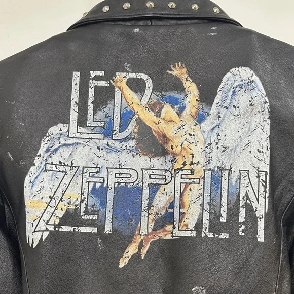 LED ZEPPELIN- Wilson’s Leather Studded Jacket- Medium - Picture 3 of 15